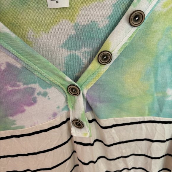 7th Ray brand Tunic style Mashup Tye‎ Dye floral stripe - Picture 4 of 10